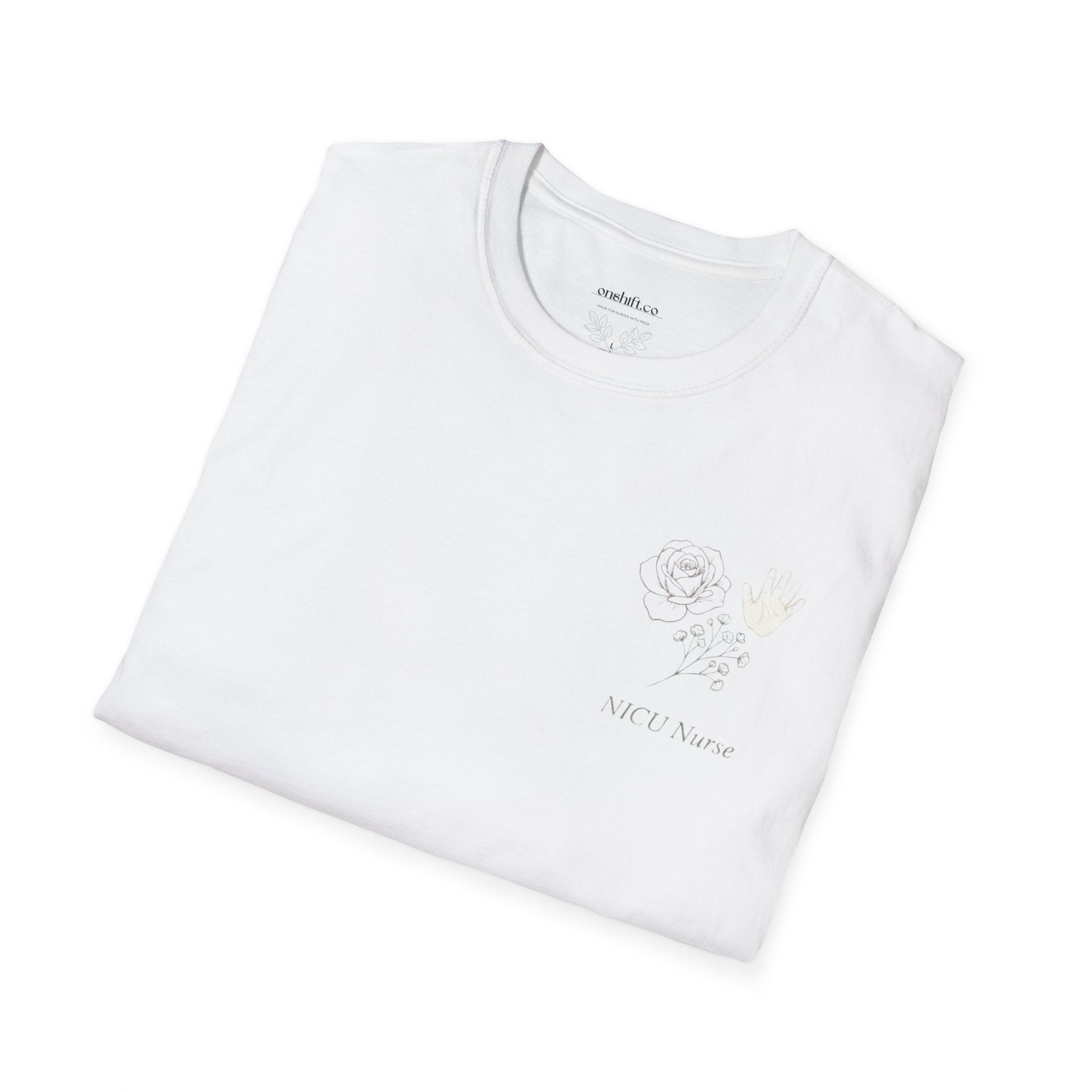 NICU Nurse Left Chest Design T-Shirt