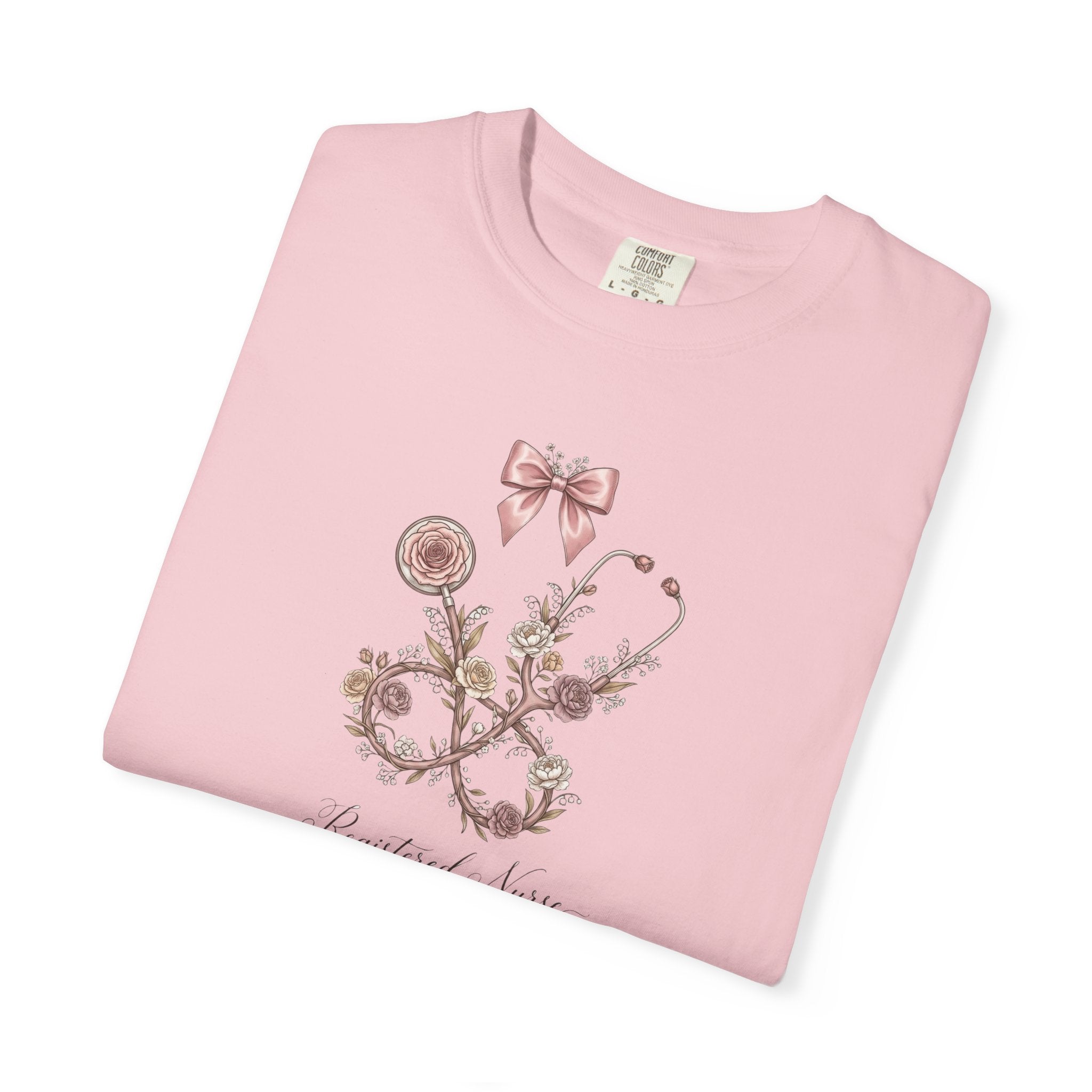 T-shirt floral d'infirmière autorisée
