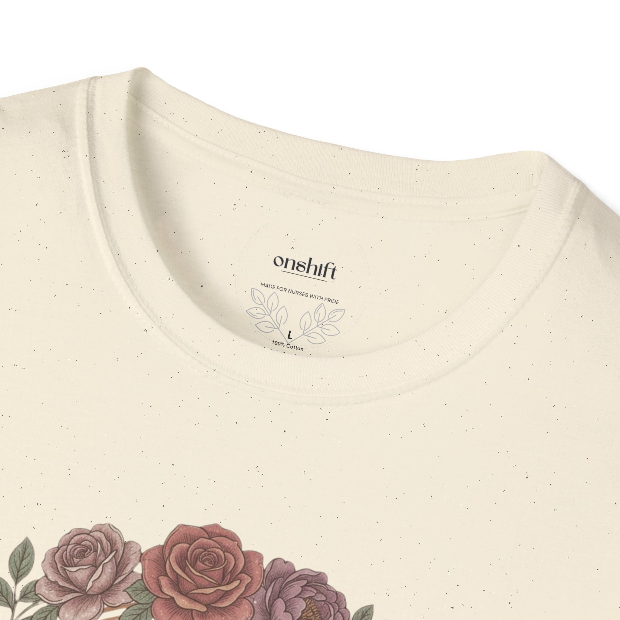 T-shirt infirmière en soins intensifs à motifs floraux