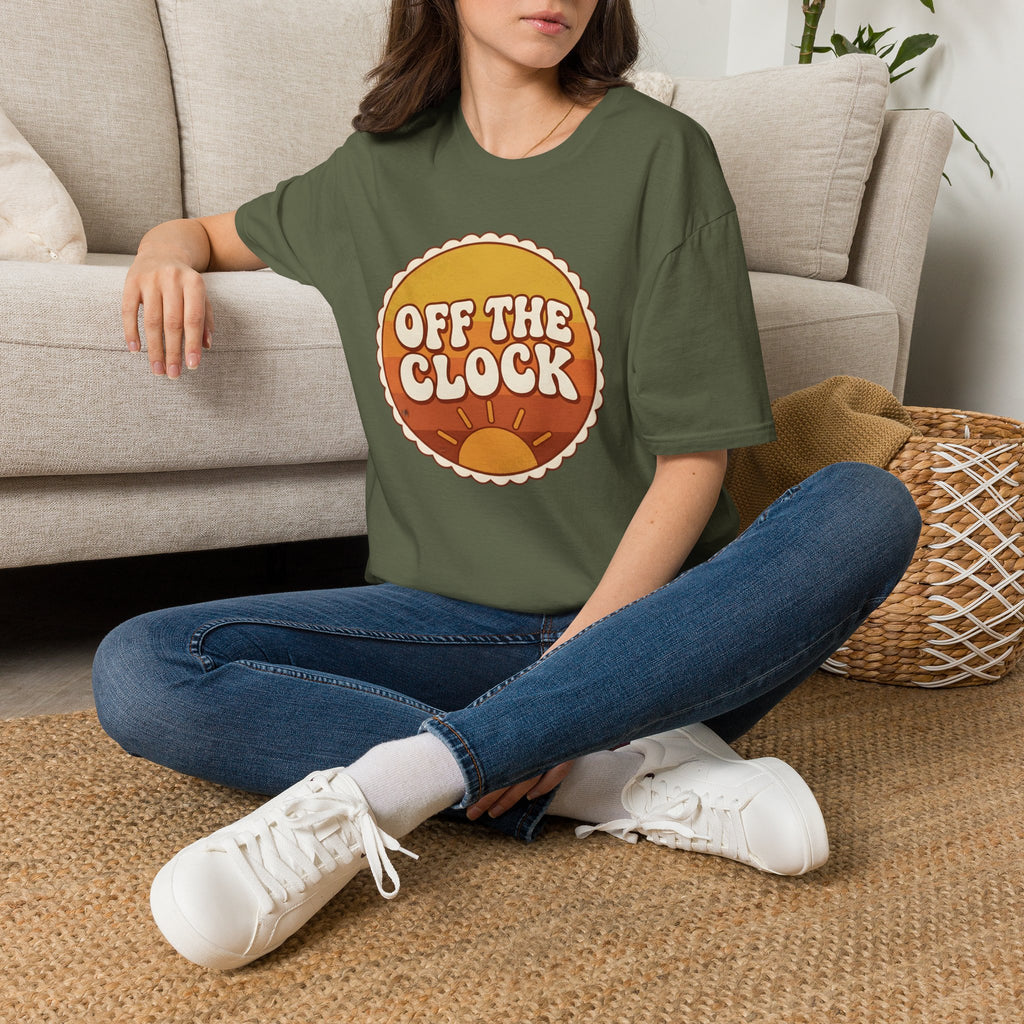 Retro Sunset "Off The Clock" nurse design