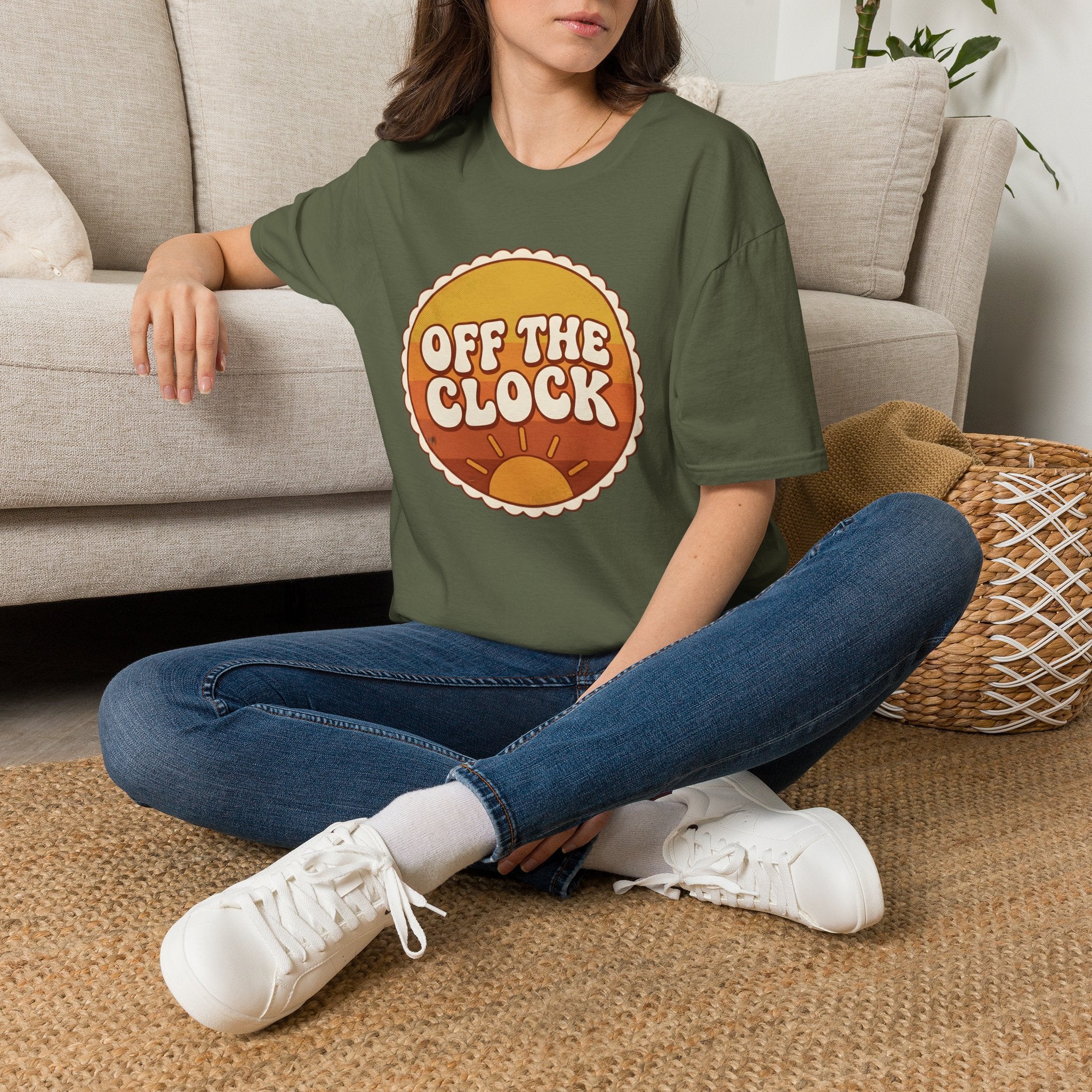 Retro Sunset "Off The Clock" nurse design