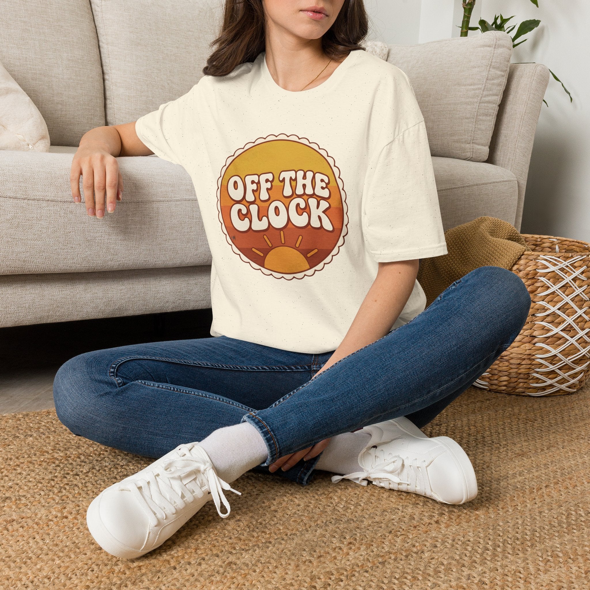 Retro Sunset "Off The Clock" nurse design
