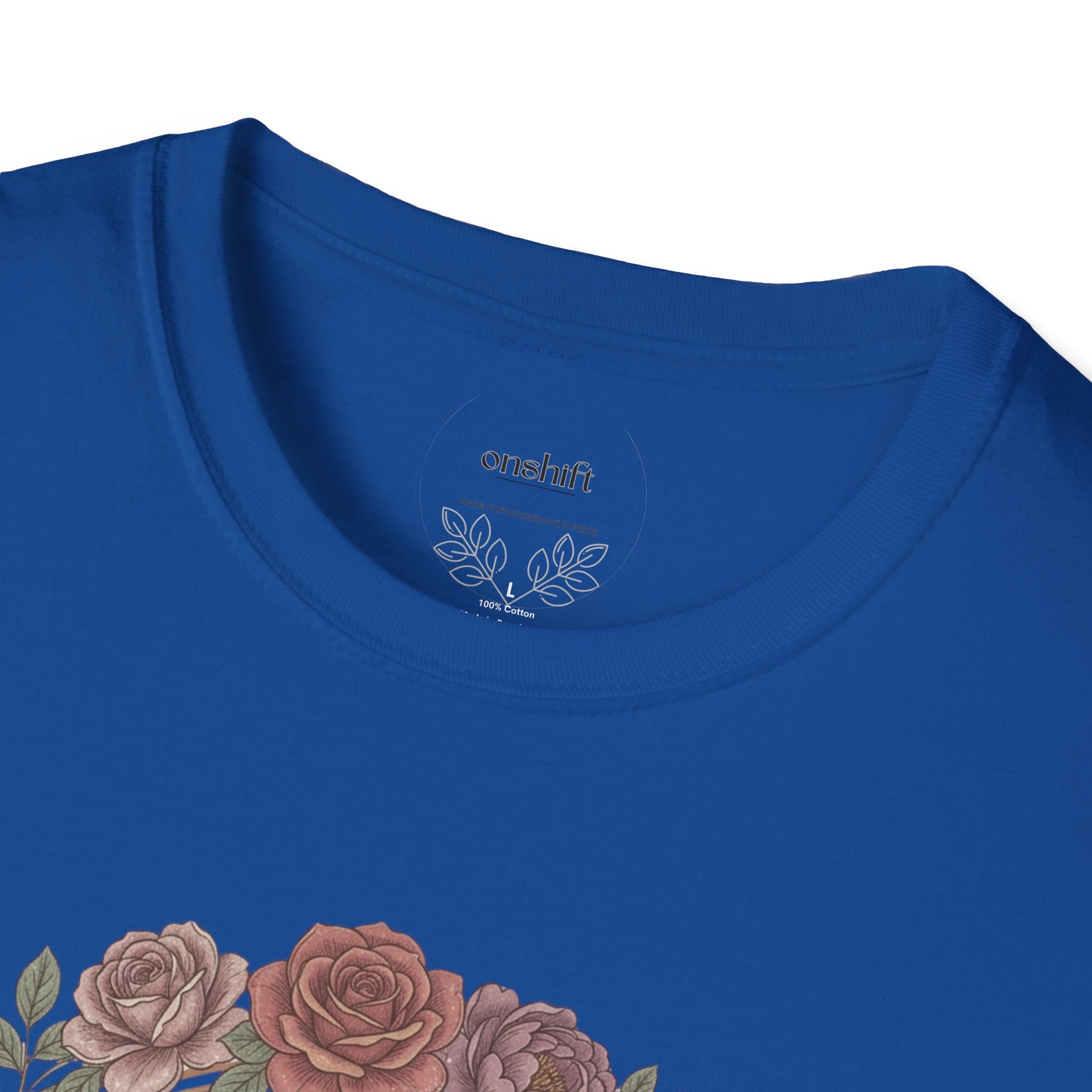 T-shirt infirmière en soins intensifs à motifs floraux
