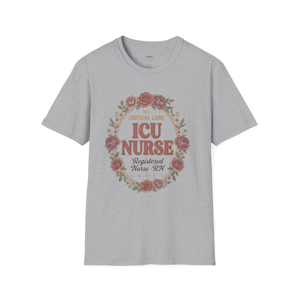 ICU Nurse Floral T-Shirt
