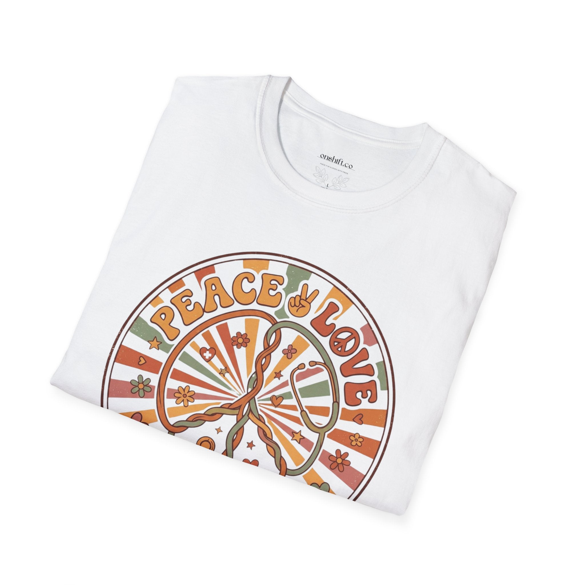 T-Shirt Paix Amour et Soins Infirmiers