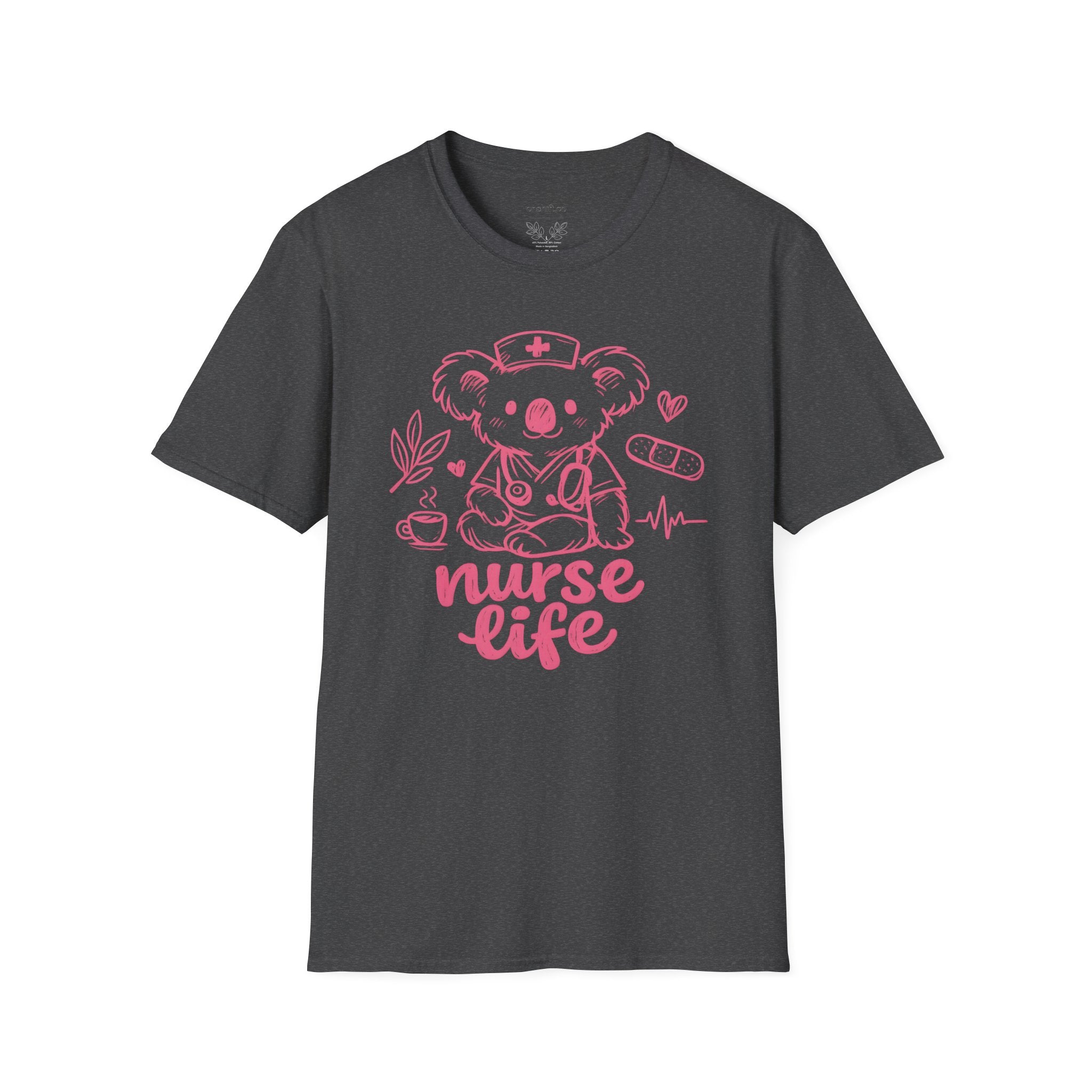 Nurse Life Koala T‑Shirt — Cute Pink Nurse Koala Tee